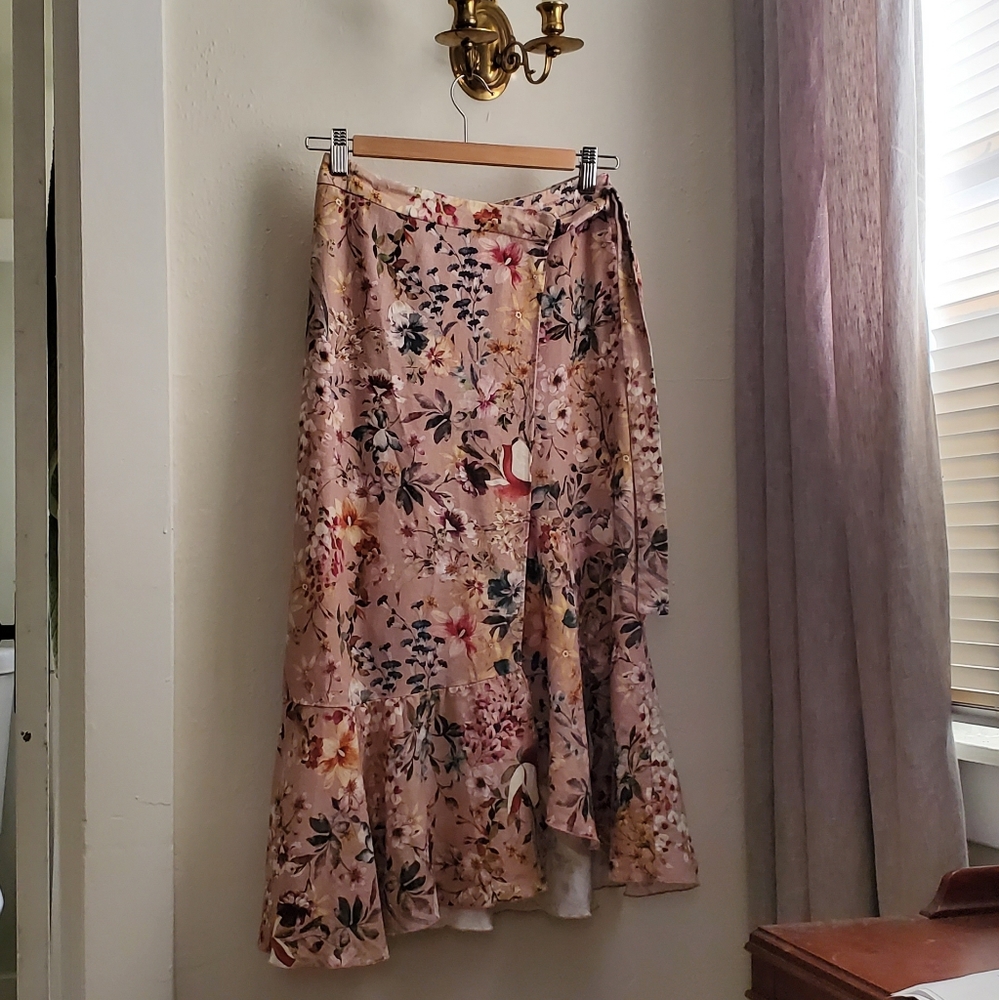 Zara Floral Wrap Skirt